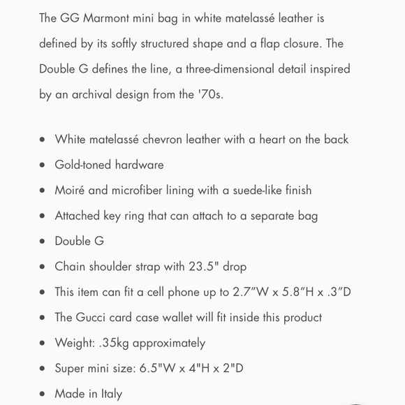 ❤️SOLD❤️GUCCIWhite Super Mini GG Marmont Bag✨ - Picture 6 of 17